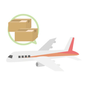 薬剤を輸入している飛行機